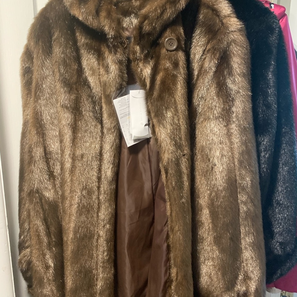 Dennis by Dennis Basso short Faux Mink Coat 3X